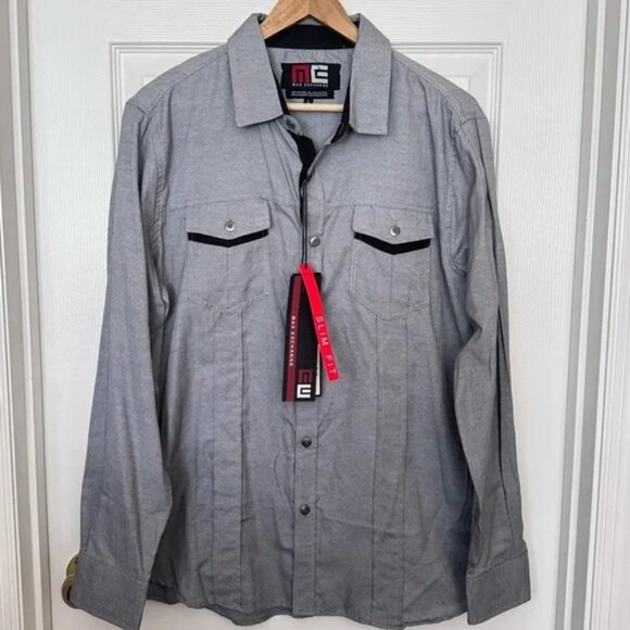 Mens Casual Button Up Shirt Sz L - Picture 1 of 5